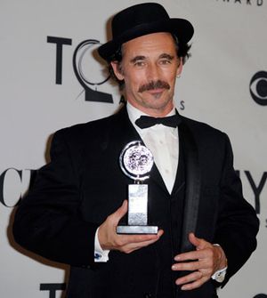 Mark Rylance with his Tony award for Best Actor in New York